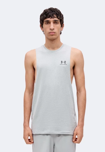 Мужская спортивная майка Under Armour, серо-черная