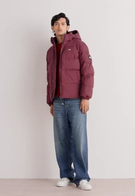 Мужской пуховик Tommy Jeans, темно-красный