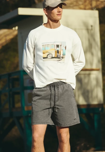 Мужские плавательные шорты Pull&Bear, черные