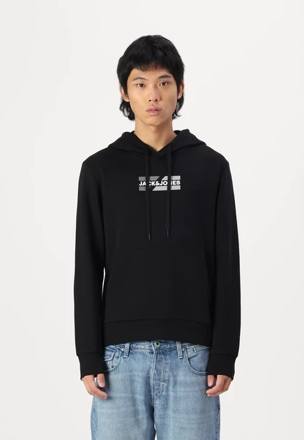 Мужское худи Jack & Jones Logo, черное