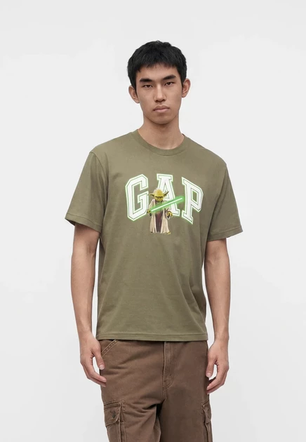 Мужская футболка Gap Yoda Tee, зеленая