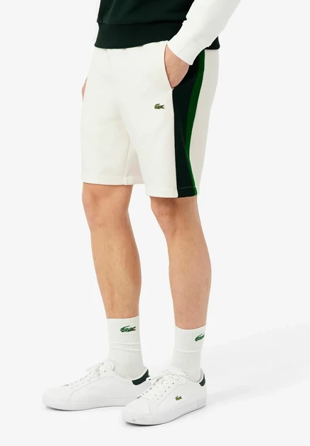 Мужские шорты Lacoste, бело-зеленые