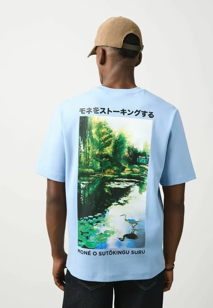Next REGULAR FIT - SEMINAL CHARACTER T-SHIRT  . - Print T-shirt - white blue mone o sutokingu suru