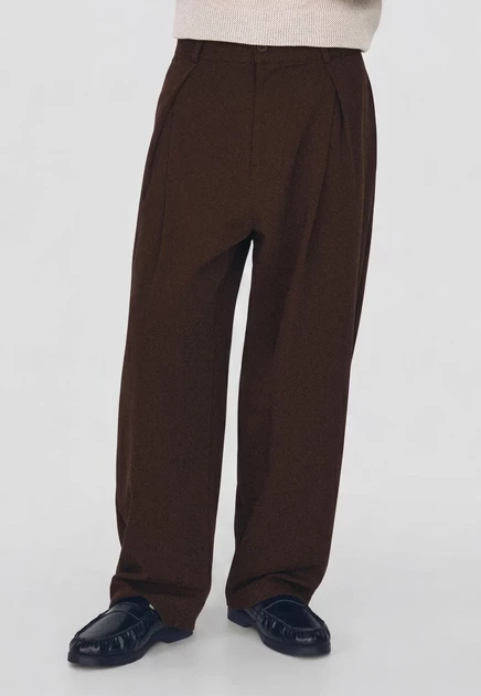 Мужские брюки Bershka Tailored Baggy, коричневые
