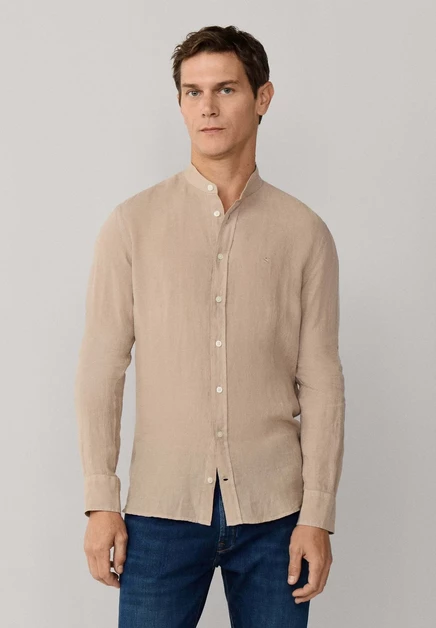 Мужская рубашка Hackett London Porter, серо-бежевaя