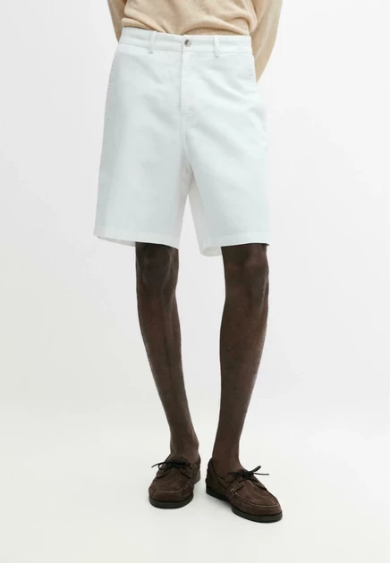 Мужские бермуды Massimo Dutti Linen Blend, белые
