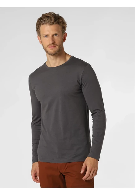 Nils Sundström LANGARM - Long sleeved top - weiß anthrazit