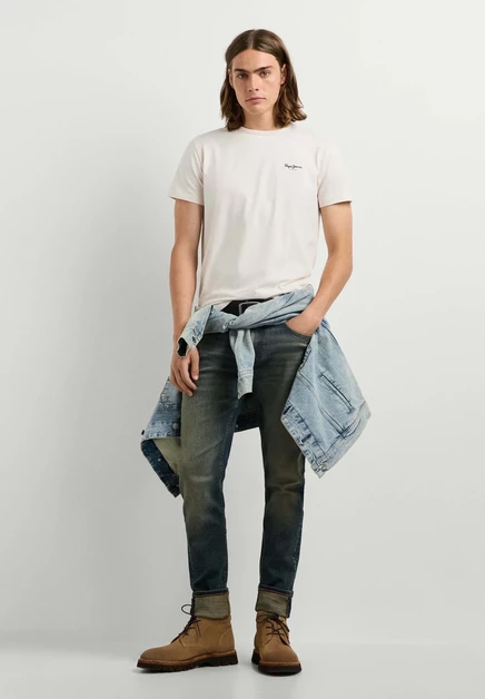 Мужская футболка Pepe Jeans Basic, серо-белая