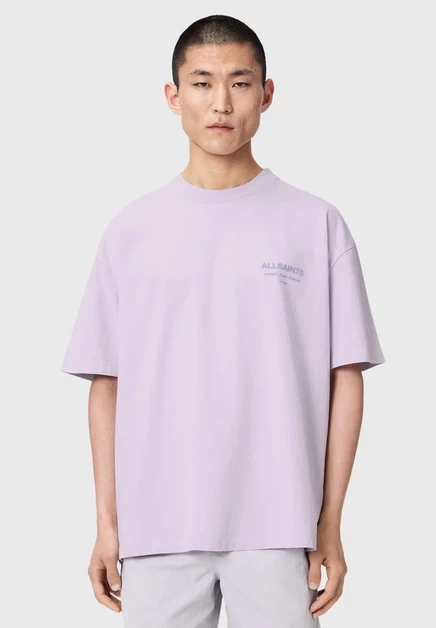 AllSaints XANDER SHORT SLEEVE CREW - Basic T-shirt - salton blue parma purple
