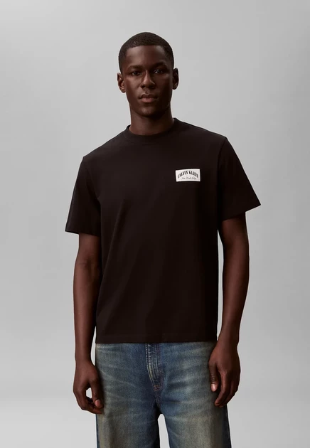 Calvin Klein Jeans EASY COLLEGIATE BADGE TEE - Print T-shirt - black black