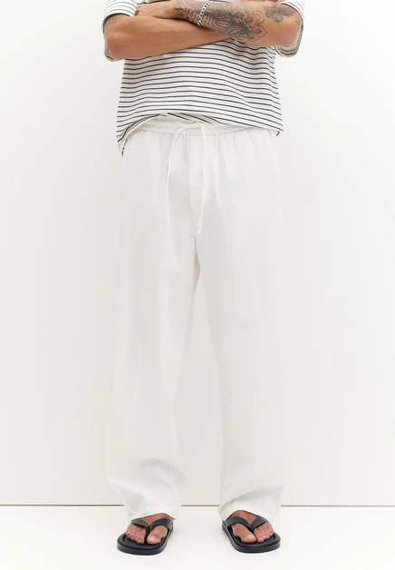 Мужские джинсы Pull&Bear прямого кроя, белые