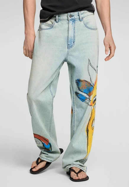 Мужские прямые джинсы Desigual Printed, синие