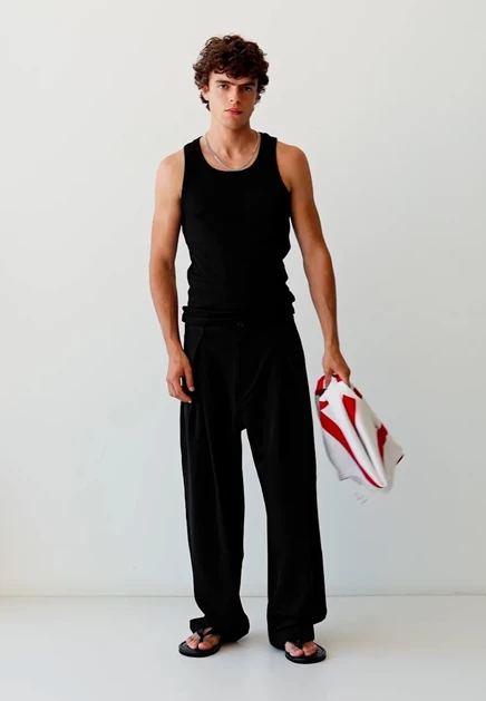 Мужские брюки Bershka Tailored Baggy, черные
