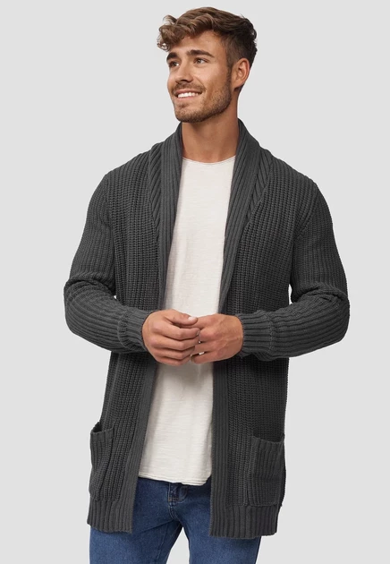 INDICODE JEANS ANAHEIM - Cardigan - black dk grey