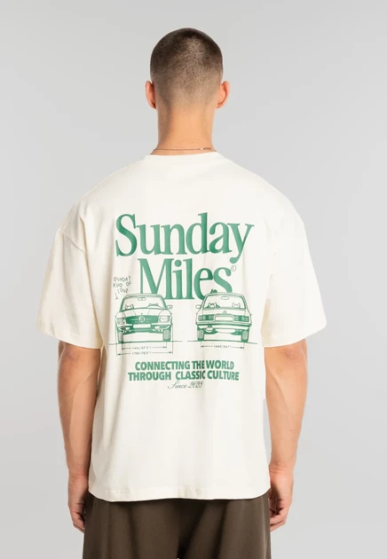Мужская футболка Another Cotton Lab Sunday Miles, молочная
