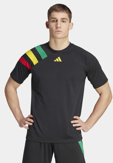 adidas Performance FORTORE 23 JERSEY - Sports T-shirt - black/white black/team green/team yellow/team colleg red