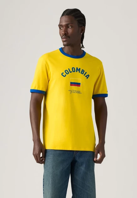 Levi's® FOOTBALL RINGER - Print T-shirt - red white blue x colombia ringer tee multi color