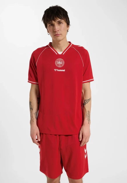 Футболка унисекс Hummel с принтом, красная