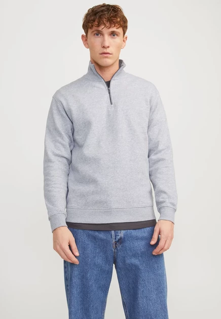 Мужской свитшот Jack & Jones JJEBRADLEY, серый меланж
