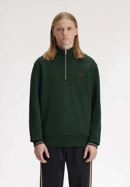 Мужская толстовка Fred Perry Half Zip, сине-зеленая