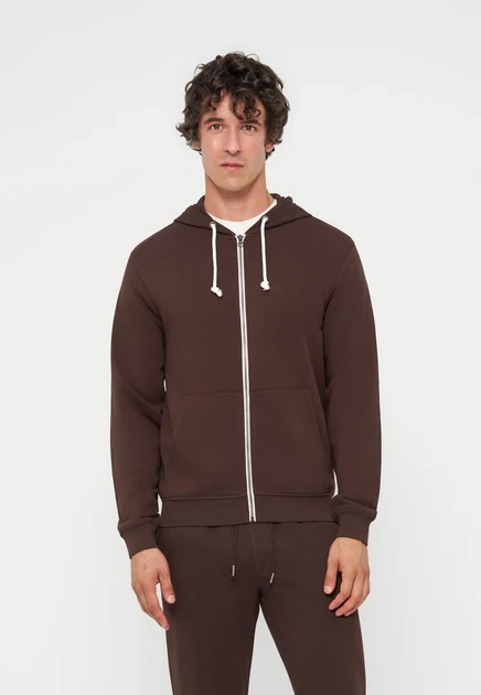 Pier One by Zalando Zip-up sweatshirt - mottled bordeaux coffee bean