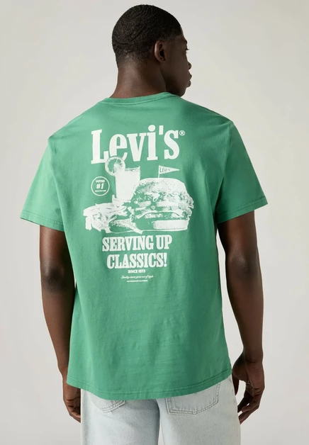 Levi's® LSE_SS RELAXED FIT TEE BOXTAB 5IN BLACK. - Print T-shirt - levis records crus - blues - levis records crus greens