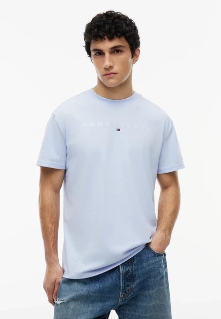 Мужская футболка Tommy Jeans Linear Logo, фиолетовая