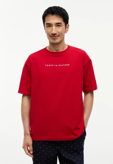 Tommy Hilfiger ORIGINAL TEE LOGO - Pyjama top - desert sky medium red