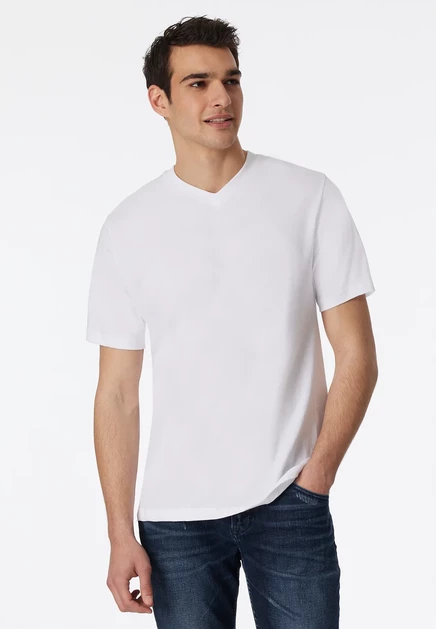 Schiesser 4-PACK AMERICAN - Basic T-shirt - schwarz weiss schwarz weiss