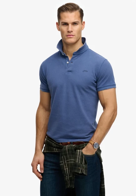 Мужское поло Superdry & Co, сине-голубое