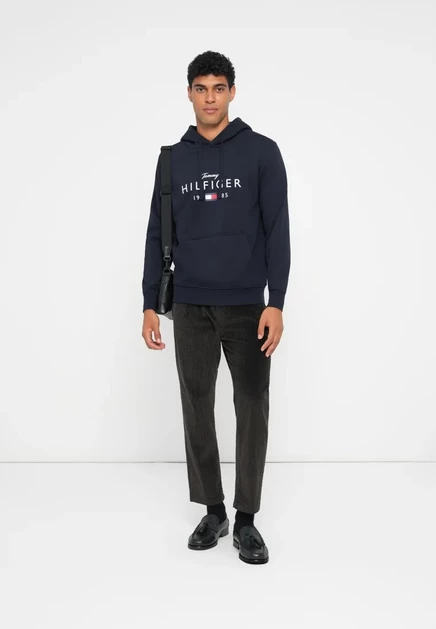 Мужское худи Tommy Hilfiger Logo Graphic Flex, голубое