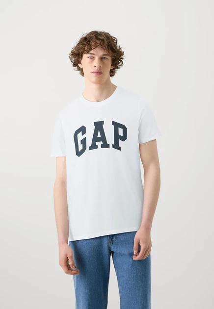 Мужская футболка с принтом Gap Everyday Soft Logo, белая