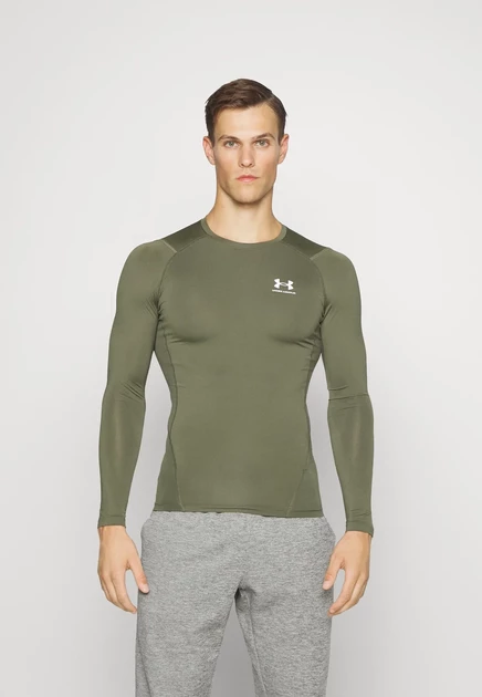 Мужской лонгслив Under Armour HeatGear, зелено-белый