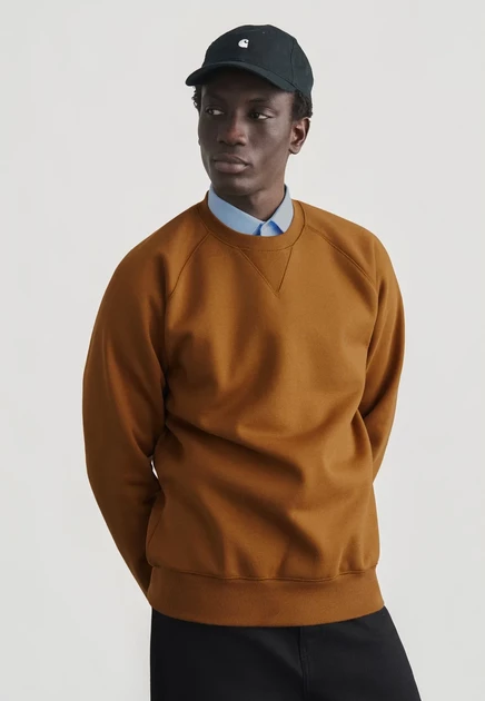Carhartt WIP CHASE - Sweatshirt - dark navy/gold-coloured hamilton brown/gold-coloured