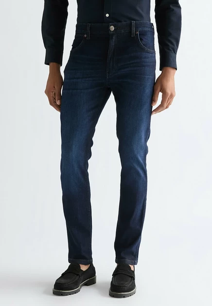 Мужские прямые джинсы Wrangler Larston, темно-синие