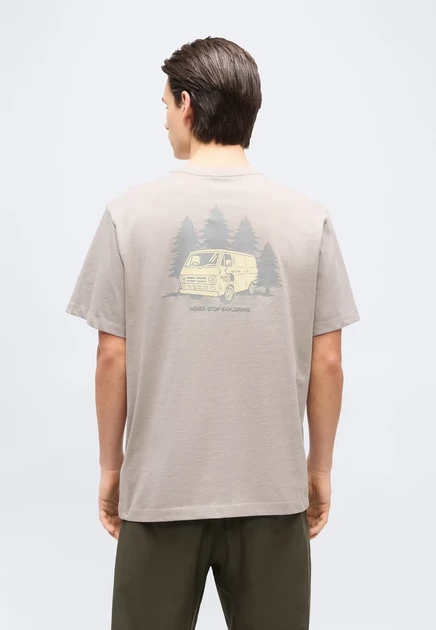 The North Face VAN LIFE RELAXED SHORT SLEEVE TEE GRAPHIC - Print T-shirt - white stone slab