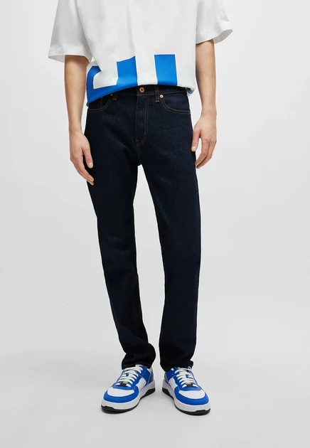 Мужские зауженные джинсы Hugo Ash Slim Fit, темно-синие