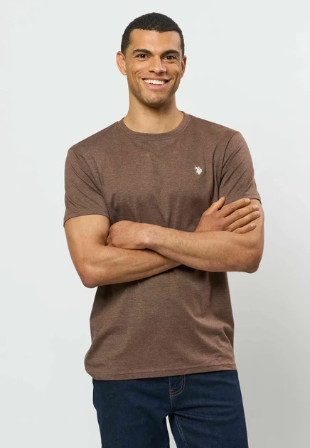 U.S. Polo Assn. UMARJUN T-shirt - Basic T-shirt - white chestnut melange