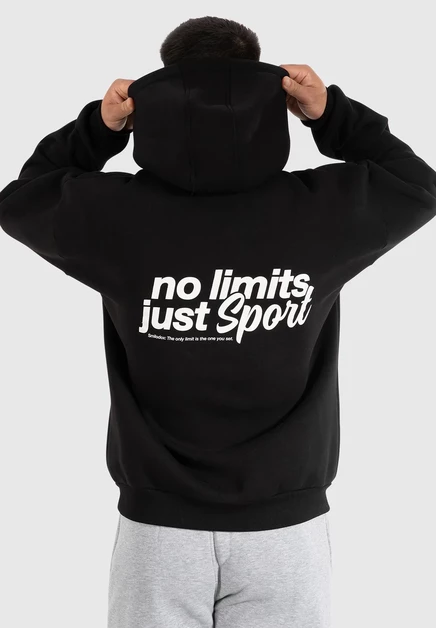 Мужское худи Smilodox Casual Logo Fortes, серо-черное
