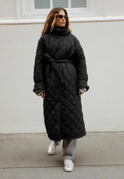 Next PETITE FIT - LONG QUILTED JACKET - Winter coat - black black