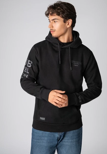 Мужское худи Sublevel Mit Print, черное
