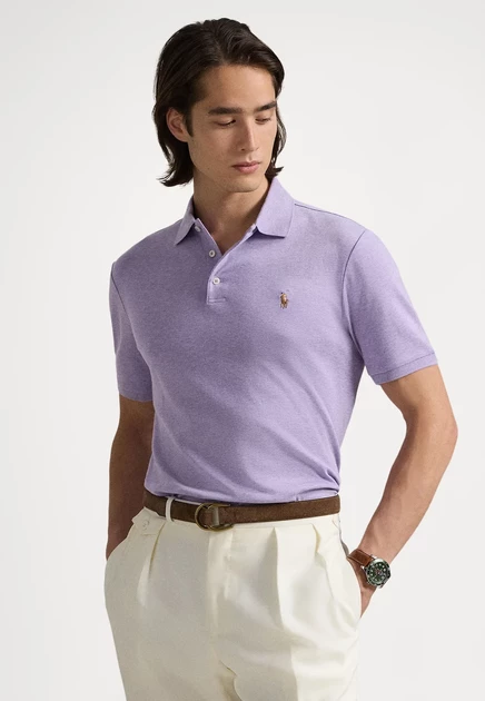 Polo Ralph Lauren CUSTOM SLIM FIT SOFT COTTON POLO SHIRT - Polo shirt - pale cream amethyst heather