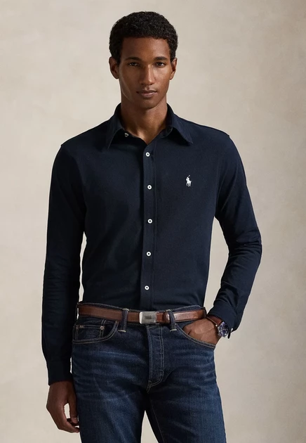 Polo Ralph Lauren FEATHERWEIGHT SHIRT - Shirt - olive heather aviator navy