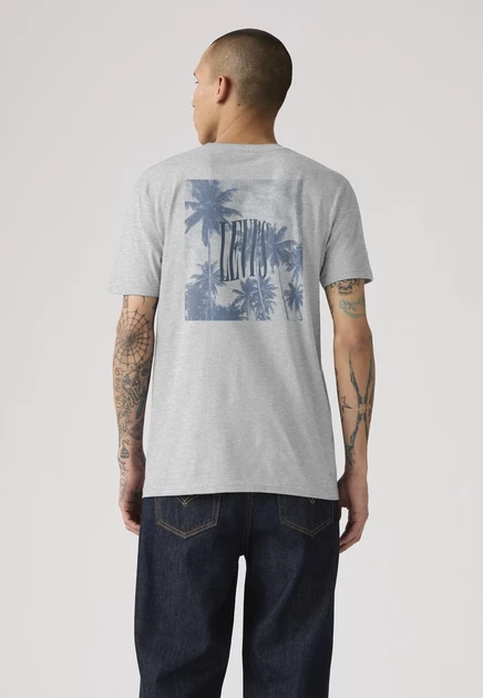Levi's® RELAXED FIT TEE - Print T-shirt - white plus mid tone heather grey