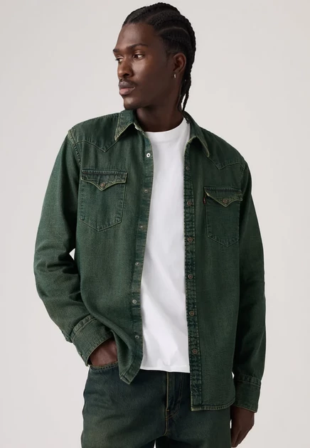 Мужская джинсовая рубашка Levi's Barstow, черная