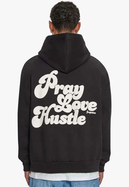 Мужское худи Dropsize Heavy Pray Love Hustle, черное