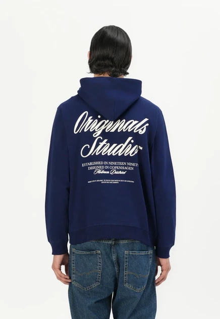 Jack & Jones JORNORREBRO TYPO BACK SWEAT HOOD SN - Hoodie - tradewinds ocean cavern