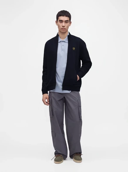 Мужская толстовка Belstaff Full Zip, чернильно-синяя