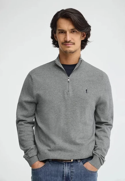 Мужской джемпер Polo Club Rigby Go Zipper, серый меланж