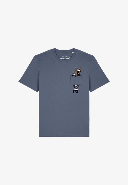 Мужская футболка watapparel Pocket Pandas, сине-серая